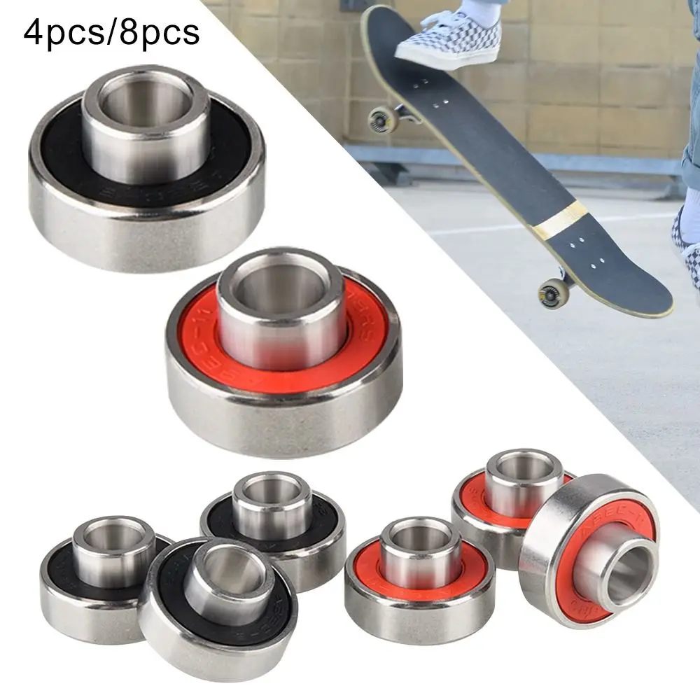 

4/8Pcs Durable 608-2RS High Speed Long Plate Skateboard Bearings Long Life Integrated Bearing Surfboard Bearing Accessories