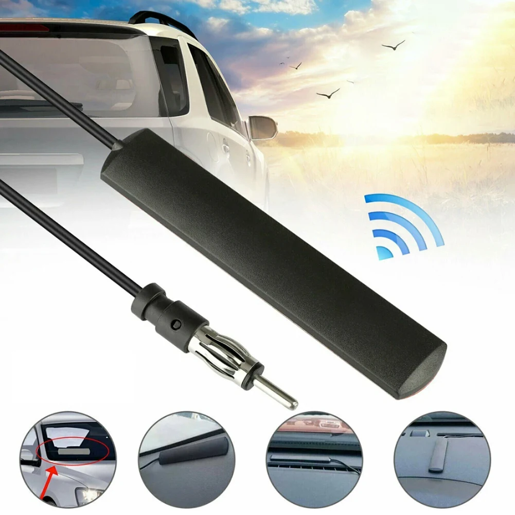 DC 5-12V Car Electronic Radio Antenna Car Hidden Amplified Antenna 85-860Mhz Signal Amplifier Booster Antena for Truck Boat Auto