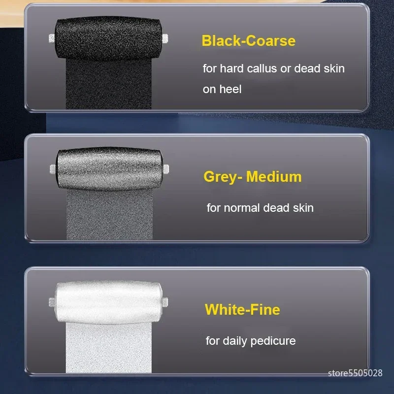 2025 Electric Foot Callus Remover, Rechargeable Heel Dead Skin Scrubber 100 Gears 3 Rollers Pedicure Machine Foot File Grinder