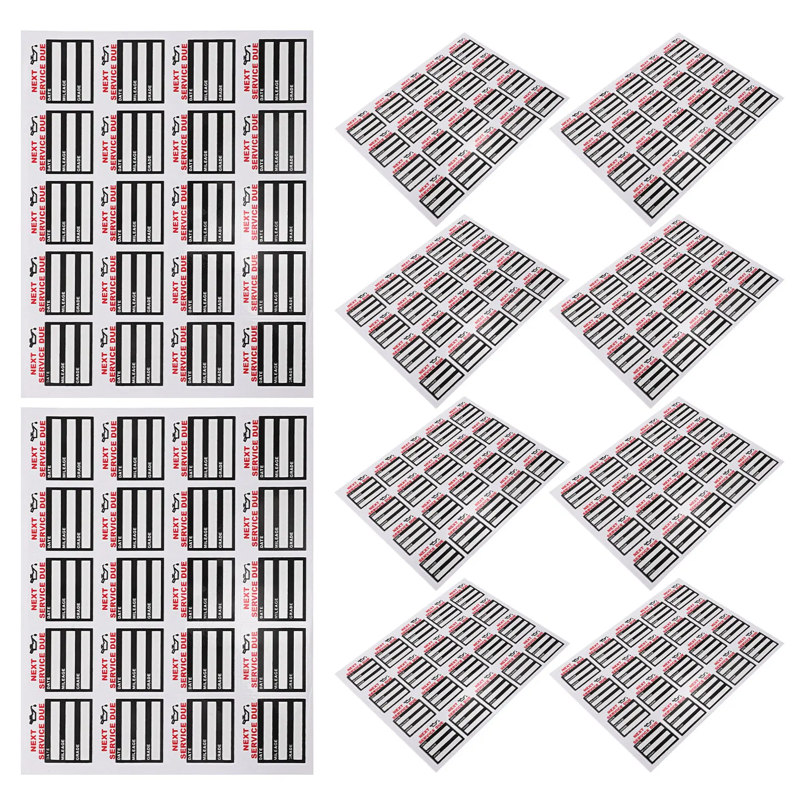 200Pcs 오일 교환 알림 스티커 정전기 방지 간편 적용 제거 가능 앞유리 다음 서비스 예정 라벨 차량 정비