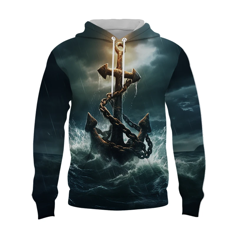 2023 Spring Autumn New Fashion Men's Hoodie Men's Hoodie Fashion Trend High Quality Men's Hoodie Anchor 3D Printed Long Sleeve
