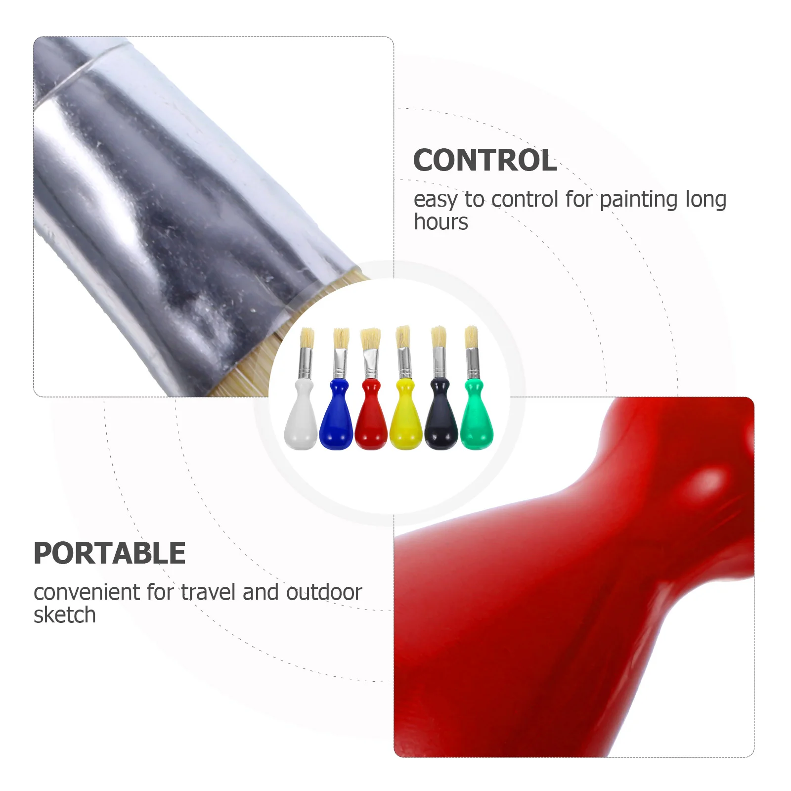 6 Pcs Paint Brush Painting Brush Plastic Set for Ergonomic Convenient Artist Tools Child Professional Watercolor 6