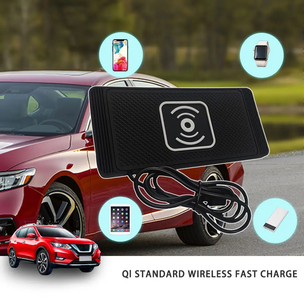 Wireless Onboard Car Charging Pad USB interface Silicone phone Cradle