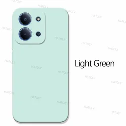 Luxury Shockproof TPU Liquid Silicone Protective Case Cover for Poco C85 173mm (LightGreen)
