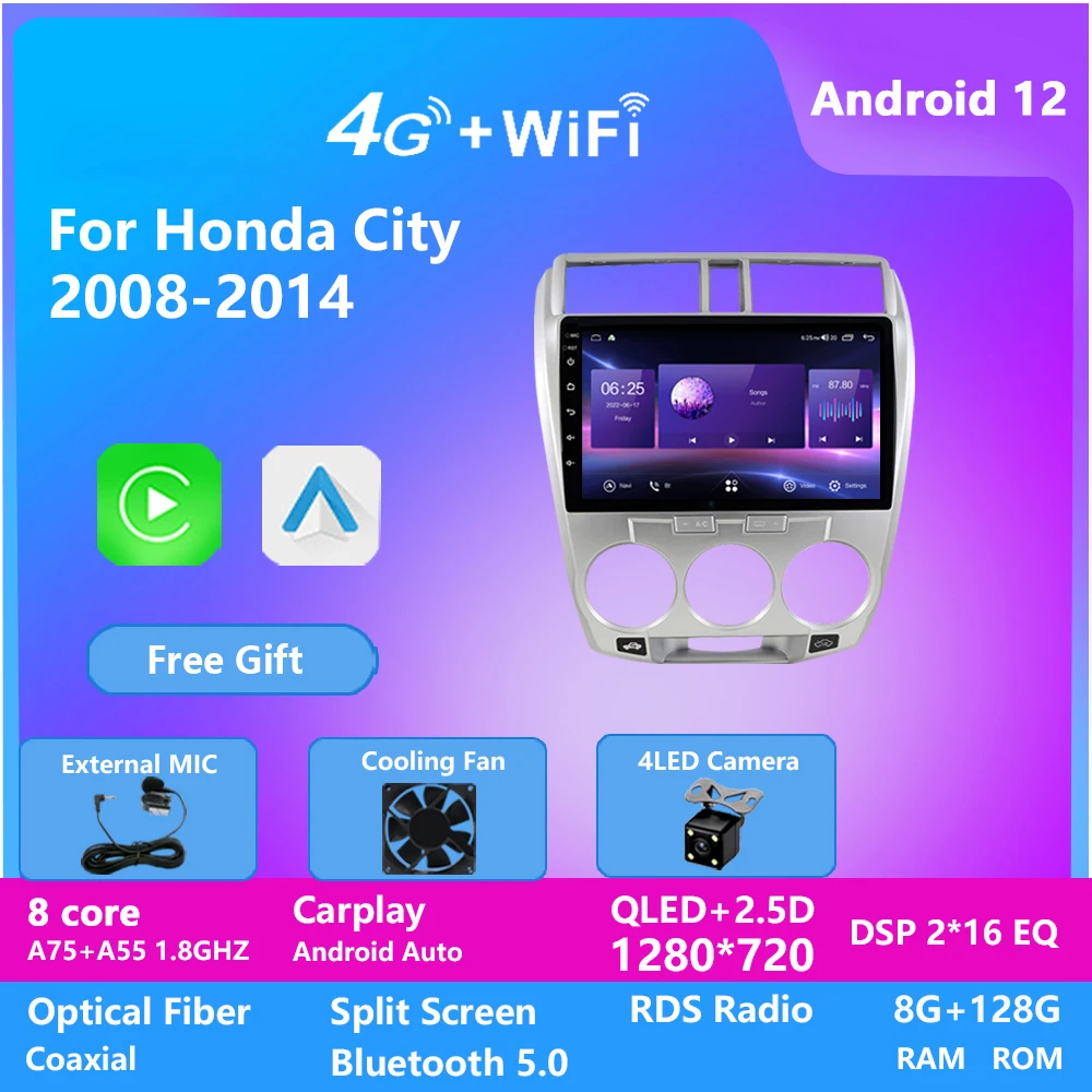 

Android Radio Stereo Multimedia Player For Honda CITY 2008-2014 Car Gps Navigation head unit IPS Screen