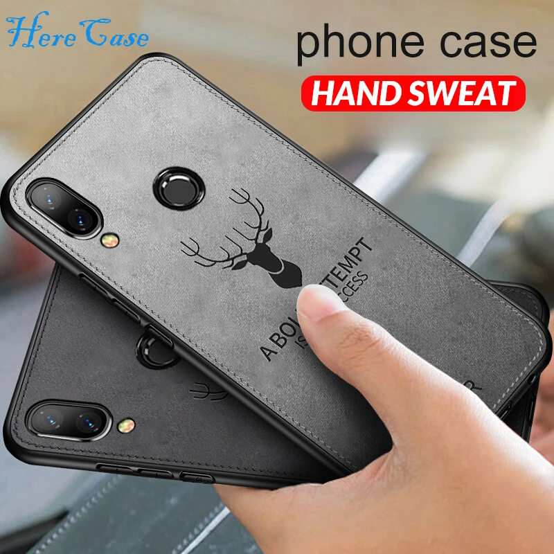 Magnetic Deer Design Cloth Texture Soft TPU Back Case