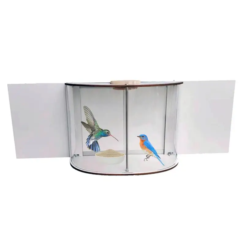 

Window Bird Feeder Pine Window Feeder with 360 Degree Viewable Bird House Shock Proof and Easy Clean Bird Feeding Supplies