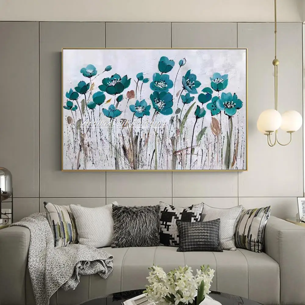 

Картина маслом на холсте с изображением цветов, для гостиной и спальни