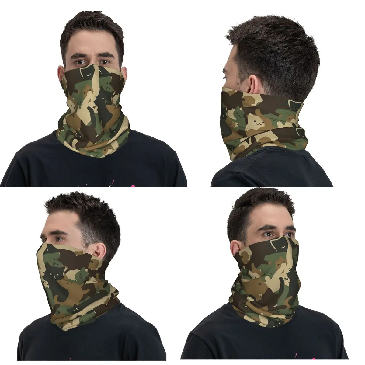 Cats Army Camouflage Bandana Neck Gaiter Printed Magic Scarf Multifunction Balaclava Running Unisex Adult Washable tactical scarf cycling bandana bandana headscarf cotton bandana neck gaiter bandana neck cover multifunctional bandana motorcycle bandana camouflage bandana