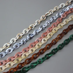 DIY New Fashion Woman Handbag Accessory Chain Beige Pink White Green Resin Amber Luxury Strap Women Clutch Shoulder Purse Chain
