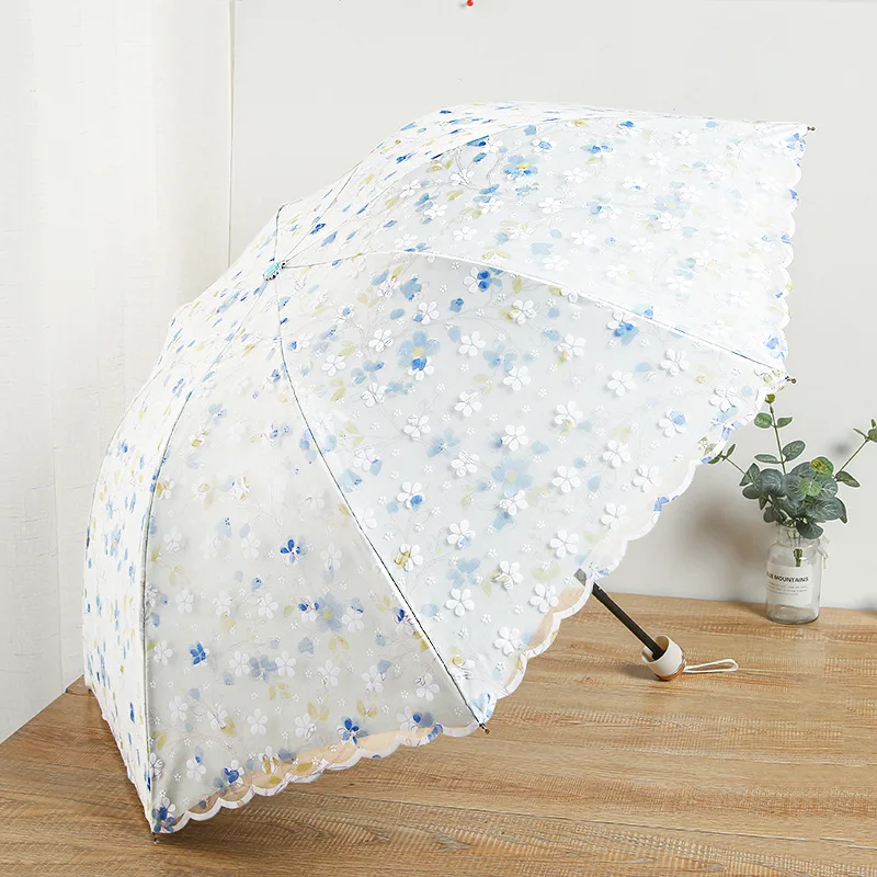 Rain Windproof Umbrella Handle Accessories Decoration Kawaii Sun Umbrella Wedding Lace Home Garden