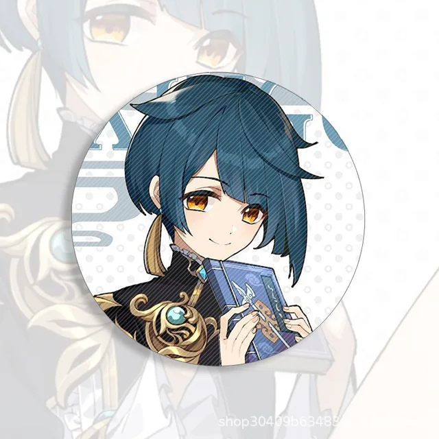 58mm Game Genshin Impact Brooch Pin Xiao Kaedehara Ayaka Baal Raiden Shogun Cosplay Badge Accessories For Clothes Backpack Gift 14