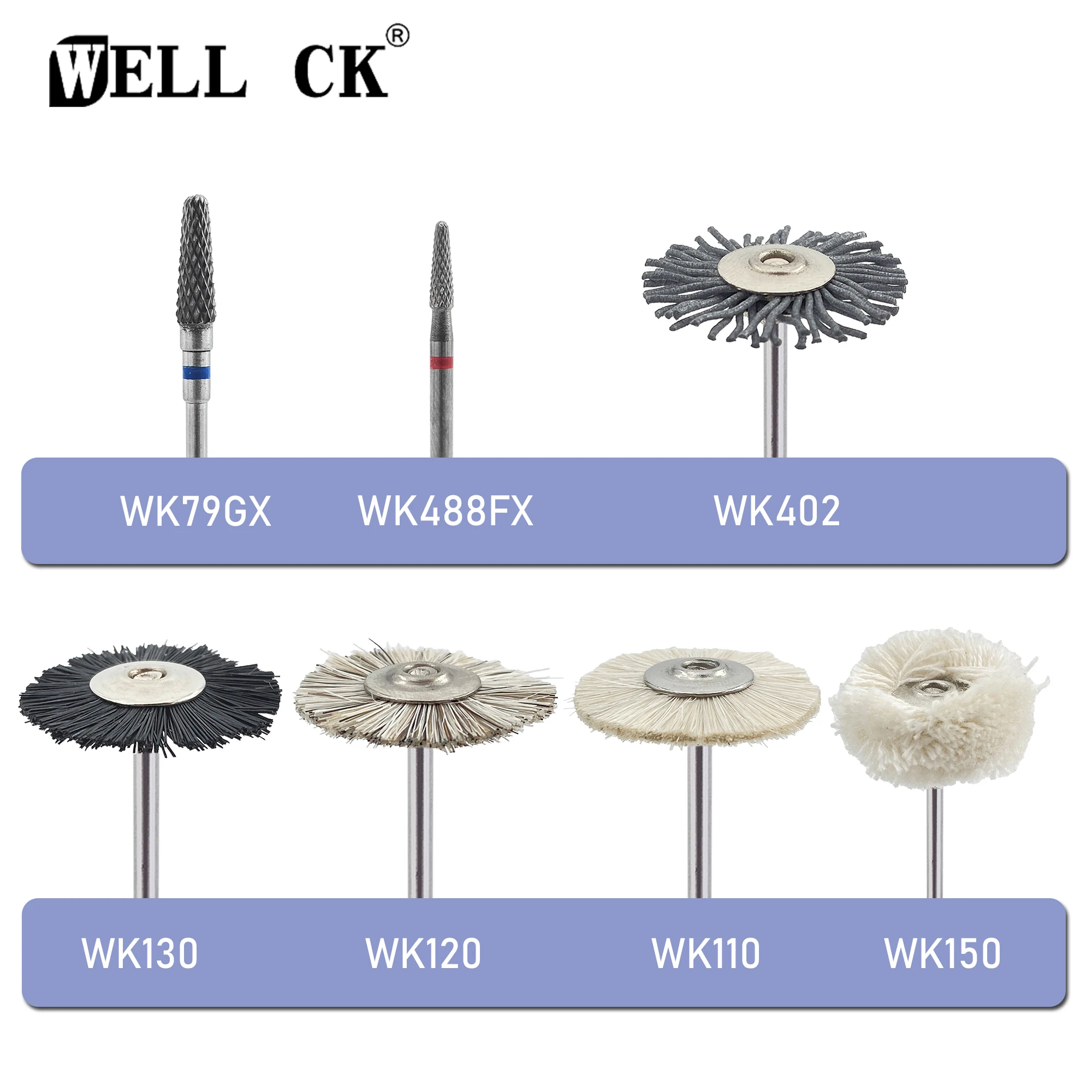 

1Box(Total 7Pcs/Box) WELLCK Dental Lab HP Polishing Kit WK1642 Temporary Solution Kit Dentist Tools