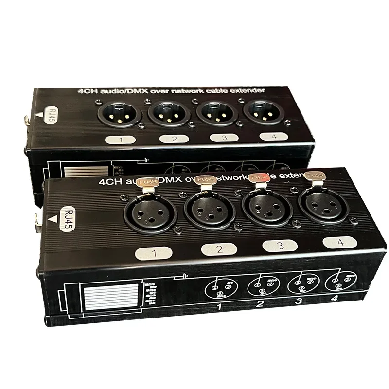 XLR Cable 1Pair 4 Channel 3 Pin Multi Network XLR Cable for Stage Sound Lighting and Recording Studio To RJ45 Ethercon 1 Male + 1 Female