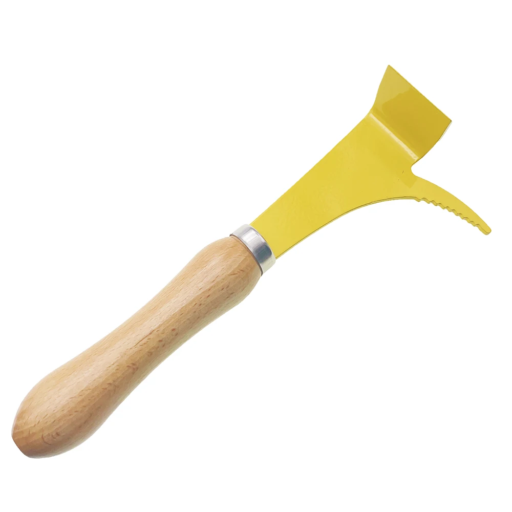 1PCS Bee Tools Beehive Honey Uncapping Shovel Wooden Knife Handle Cleaning Thumb Hooked Stainless Steel Apiculture Supplies