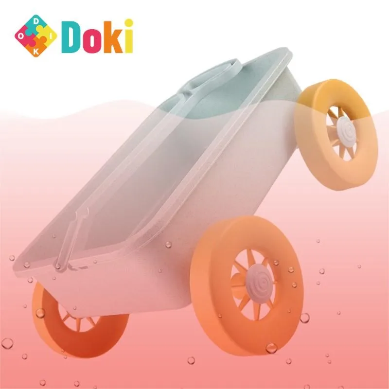 Seashore Beach Outdoor Clinker Toy Hand Pulled Truck Wheat Straw Bulldozer Sliding Little Boy Car Summer Toy