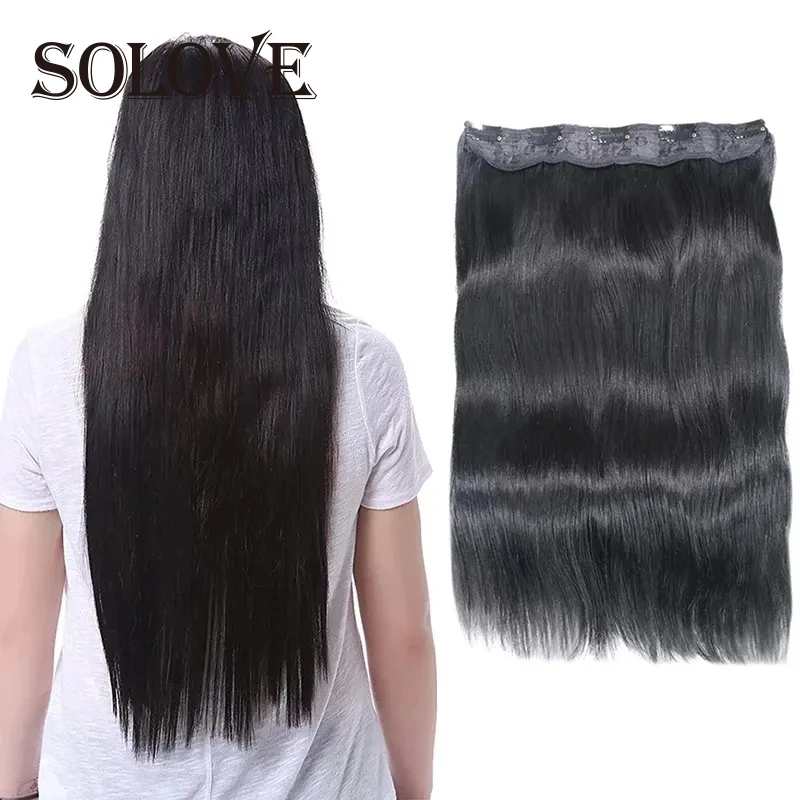 Straight Clip In Human Hair Extensions #1#1B #4 #8 #613 #27 #32 Remy Hair 5 Clips in 1 piece Human