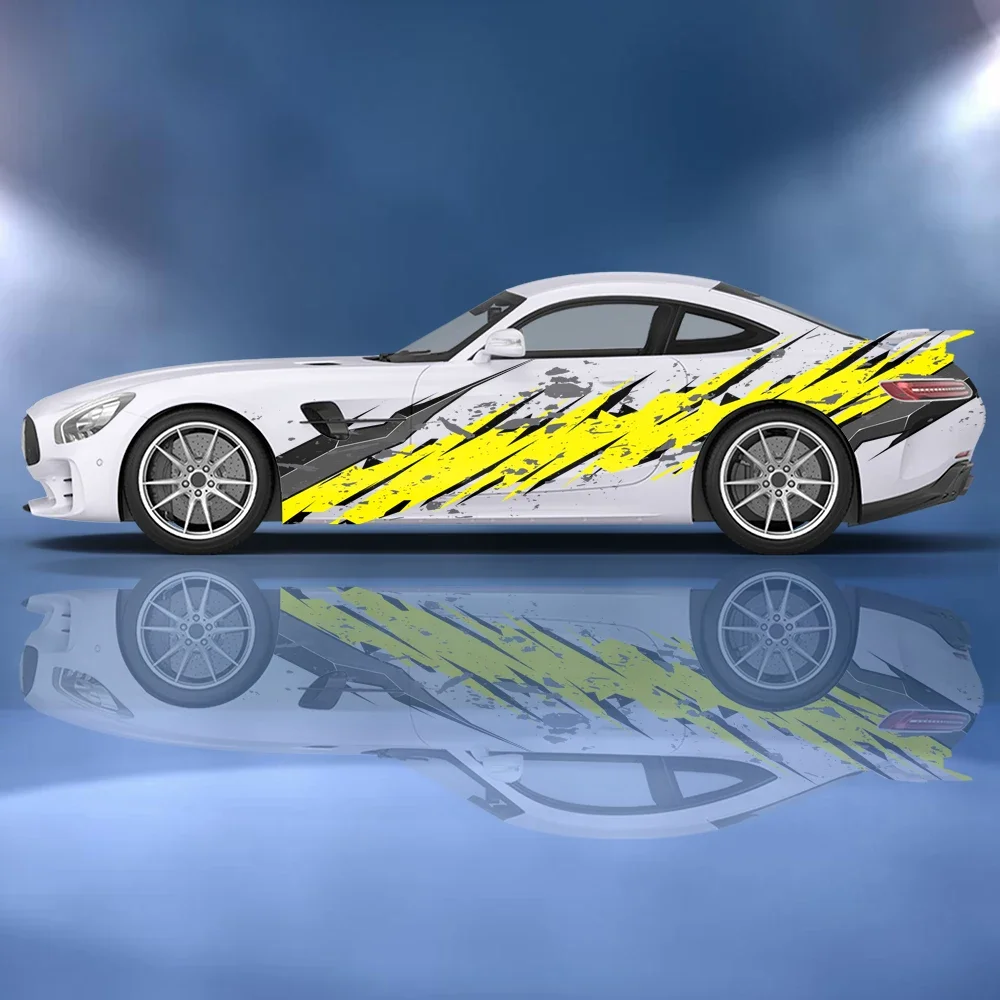 Ink-splash-striped-waves-Car-side-sticker-vinyl-paper-motorsport-paint ...
