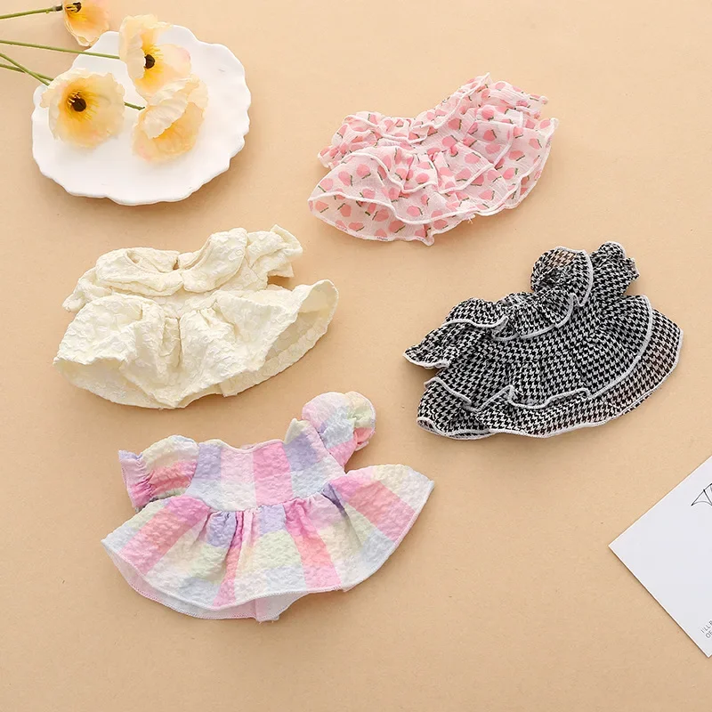 

20CM Dolls Accessories Hot Cotton Doll Dress 4 Styles Delicate Workmanship Kawaii Exclusive Design Birthday Gifts for Girls
