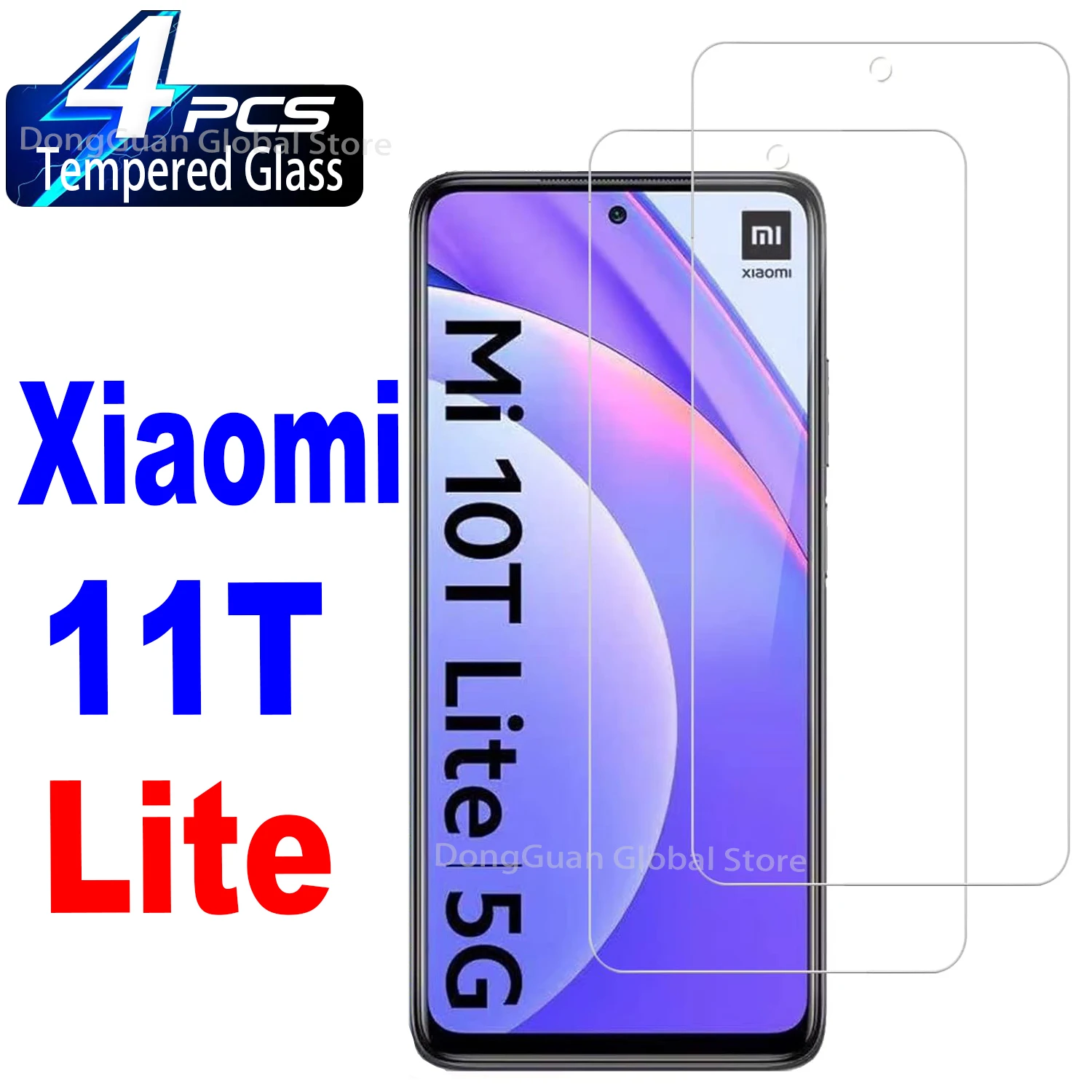 

4/6Pcs High Auminum Tempered Glass For Xiaomi Mi 10T Lite 5G Screen Protector Glass Film