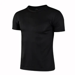 Unisex Quick-Dry Breathable Athletic T-Shirt - XXL (Black)