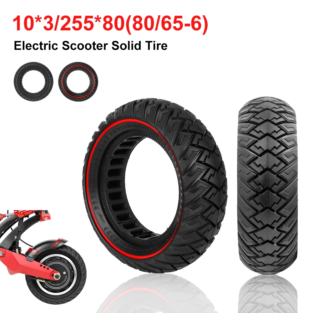 

10 Inch 10*3/255*80(80/65-6) Electric Scooter Solid Tire Tubeless Off-road Tyers Wider Solid Tire Explosion-proof for Scooters