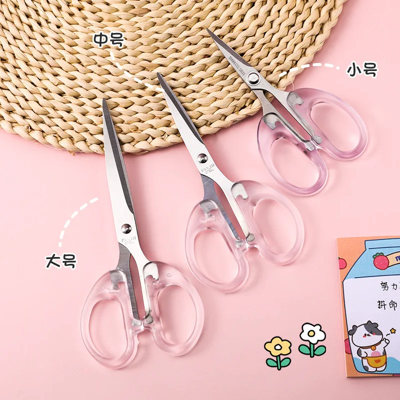 Transparent Small Scissors Student Handmade Art Stainless Steel Stationery  Scissors Tailor Scissors Tool craft scissors - AliExpress