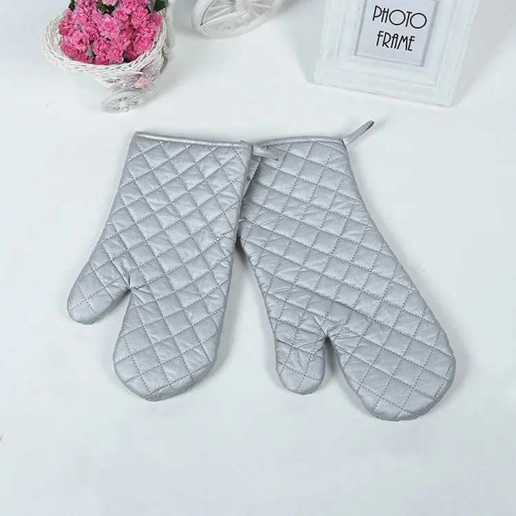 Kitchen Gloves Silver Coated Kitchen Microwave Gloves Gold Extended Oven Gloves