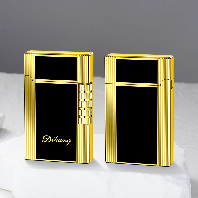 Personalized Langsheng Steel Sound Side Sliding Grinding Wheel Inflatable Lighter Luxury Atmosphere High end Gift Lighter Wholes