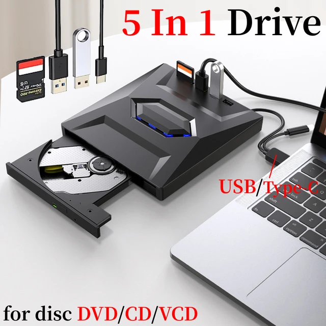 Lecteur optique externe USB de type C, lecteur DVD portable CD +/RW, lecteur  DVD pour Mac, ordinateur portable, PC Windows, CD Dean Burner Drive -  AliExpress