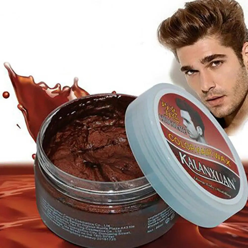 Hair Colors 9 Color  Wax Dye Temporary Molding Paste 8 Color Blue Burgundy Grandma Gray Green Hairs Dye Wax Mud Styling Pomade