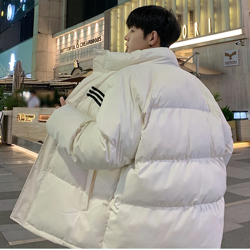 Winter Ski Jacket For Men Stand-up Collar Men's Cotton-Padded Jacket Couple Thick Warm Vintage Fashion Parkas High Quality Coat