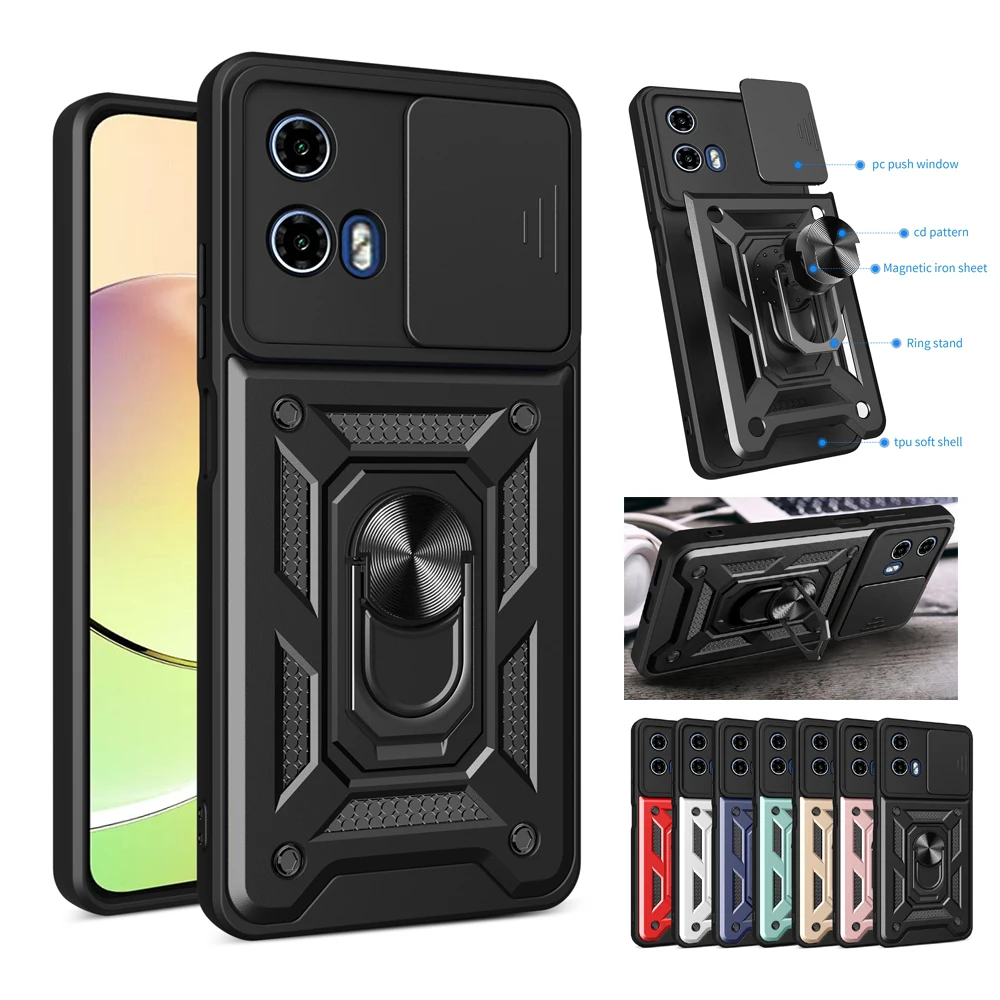 Case Slide Camera Shockproof Armor Cover for Motorola Moto G85 G84 G75 G73 G54 G34 G14 G53 G62 G42 G10 G20 G30 E22i E20 E30 E40 phone case
