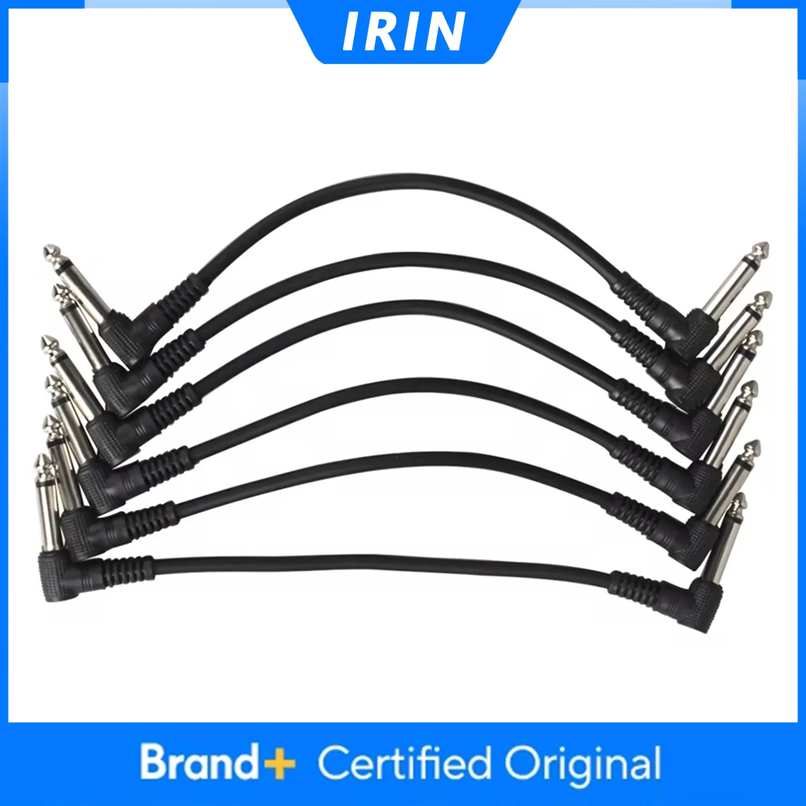 Guitar Effect Pedal Cable 6Pcs 6.35mm Angle Plug No Noise Shielded For Guitar Effect Pedals Parts Accessories