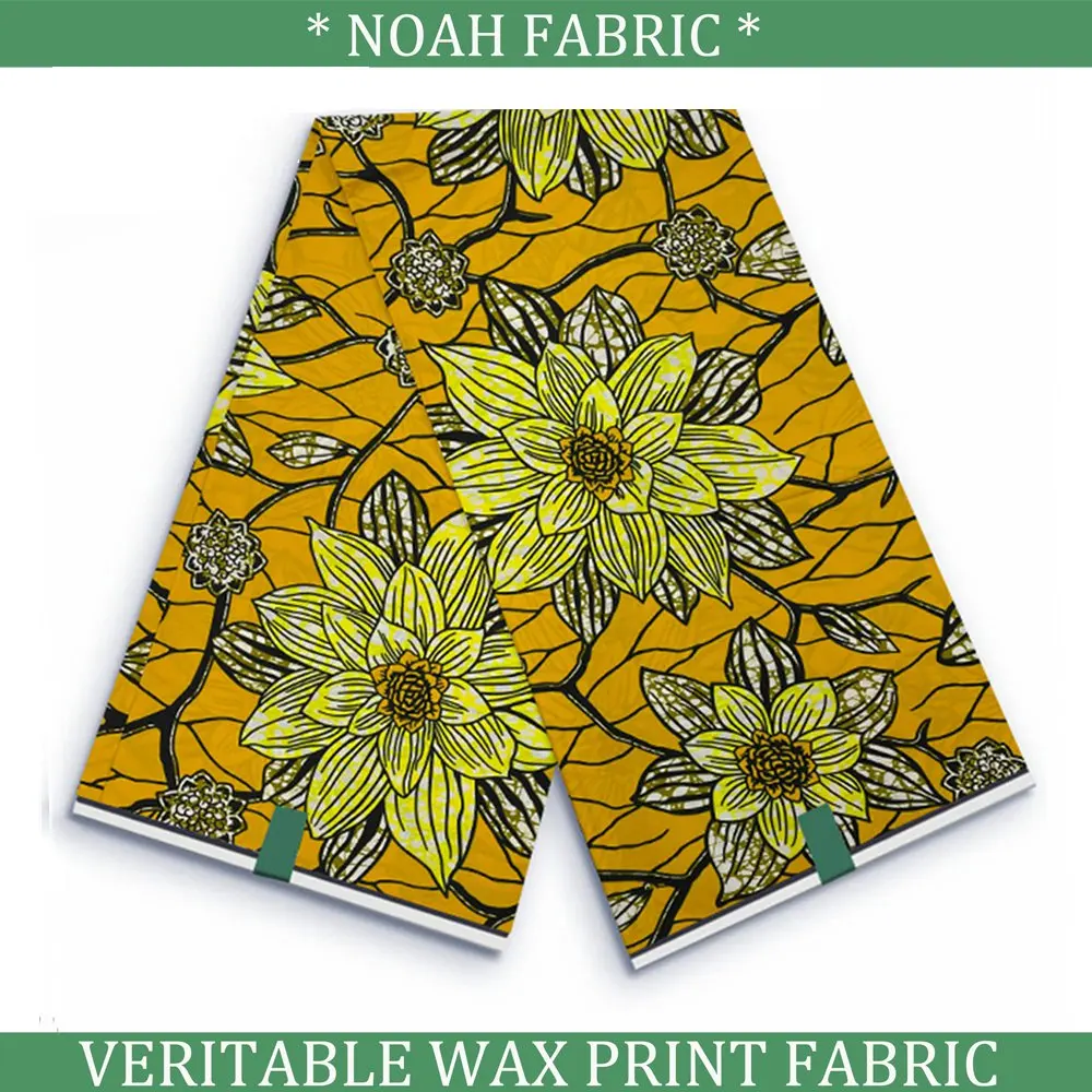 

High Quality Dutch Hollandais Ankara Wax African Wax Prints Fabric 6 Yards Real Nigerian Batik Cotton Fabric For Dress VS-0748