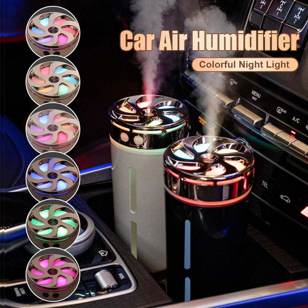 

300ml Car Air Humidifier USB Rechargeable Wireless Air Freshener With Colorful Night Light Aroma Diffuser For Car Home Office