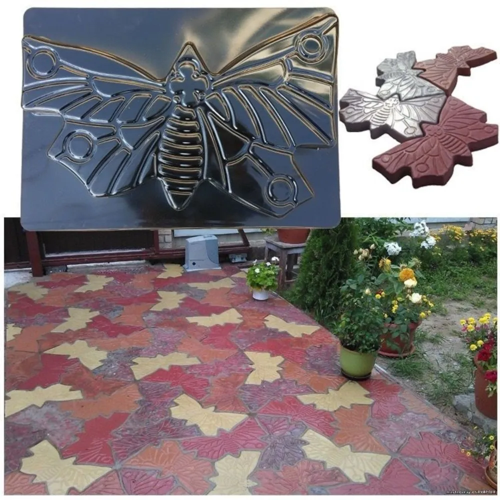 Butterfly Shaped Personalized Paving Floor Mold Colored Floor Tiles Pieced Together Plastic Garden Mold
