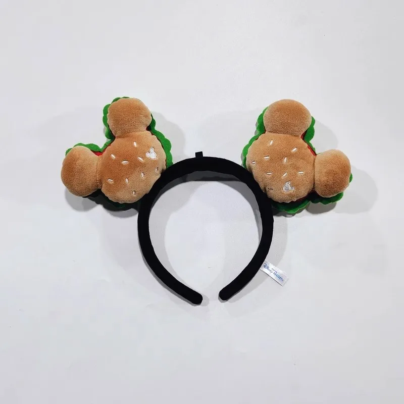 NEW Disney cute cartoon burger hairband Mickey Ears Headband children girls plush hairpin hairband headband gift
