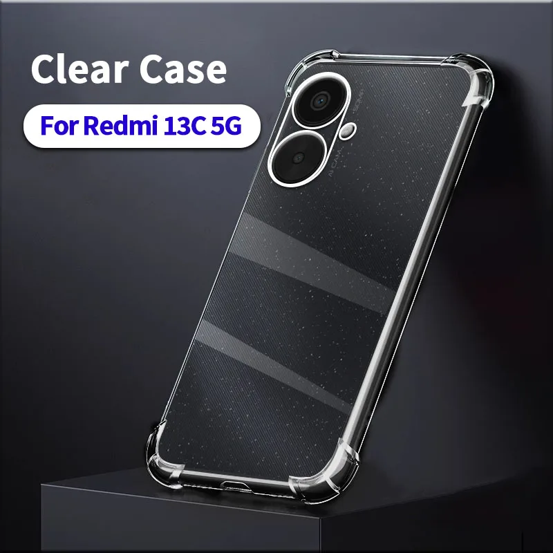 حافظة هاتف شفافة لهاتف Redmi 13 13C 4G 5G حافظة ها...