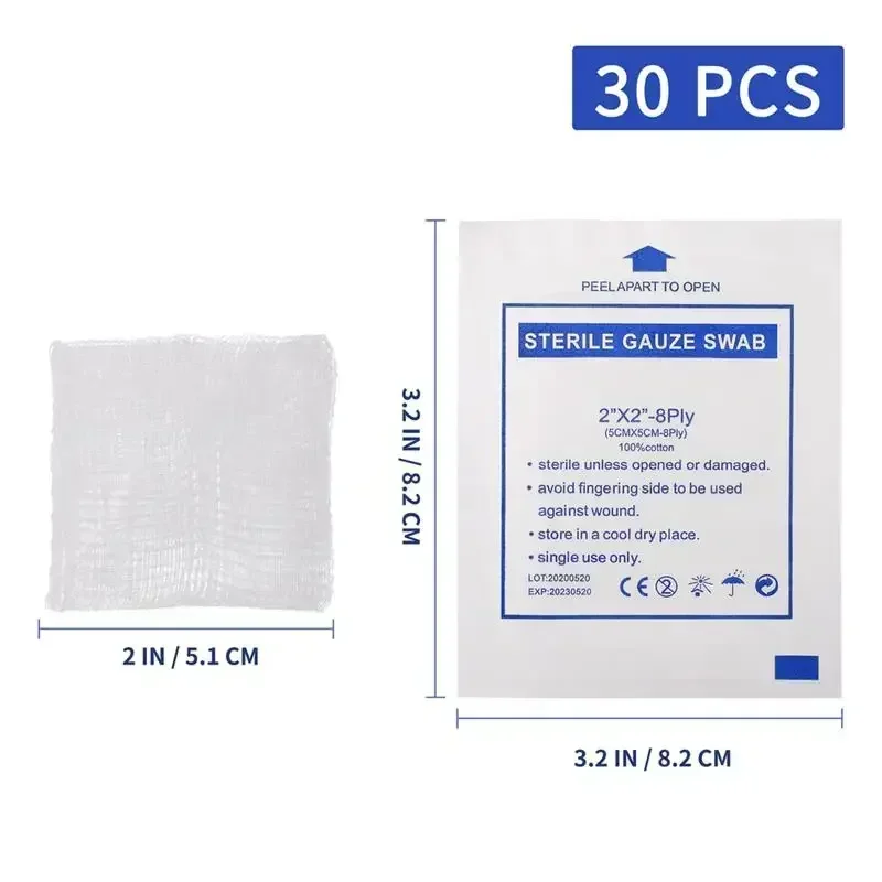 Gauze Pads Wound Dressing Care Swabs Cotton Supplies Bulk Products Rolls Wounds Sterile 5X5 Disposable Wrap Stretch Free Latex - AliExpress S6e63a71e6bca43d794bd6a73def7e702U