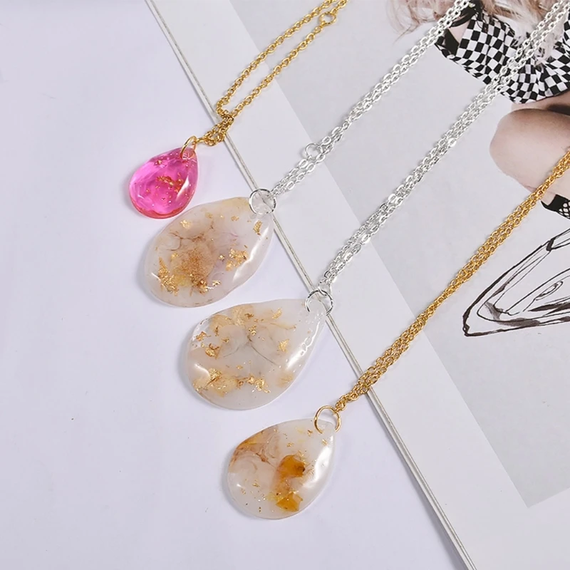 DIY Silicone Pendant Water Drop Gem Mold Faceted Oval Drop Epoxy Resin Silicone Mold Earrings Casting Craft Jewelry Making Tool