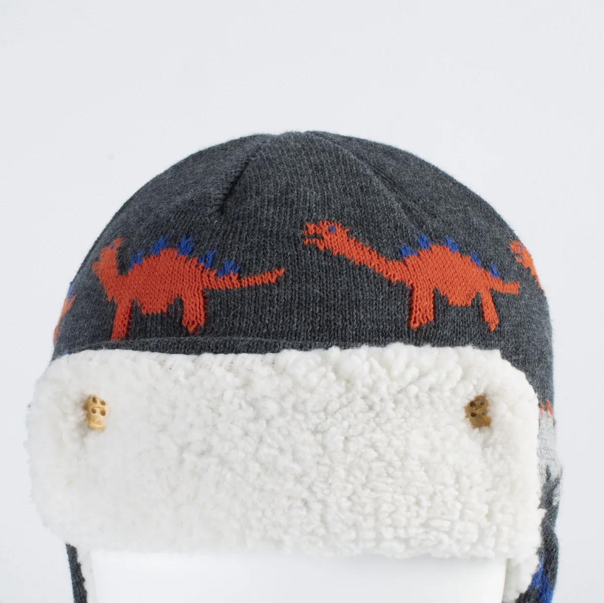 Connectyle Baby Boys Girls Winter Skull Hat Cute Cartoon Dinosaur Cotton Fleece Lined Windproof Earflap Warm Outdoor Daily Hat