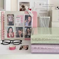 MINKYS Original Design Glittery Love Heart PU 6 Space Kpop Photocard Binder Collect Book Idol Photo Card Holder Photocards Album 1