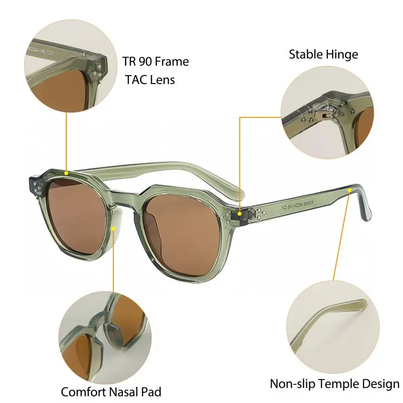 CATERSIDE Retro Herren Optische Sonnenbrille Hochwertige Tr90-Fassung Maßgefertigte Korrektions-Sonnenbrille Damen Outdoor-Reisebrille – Detail 4