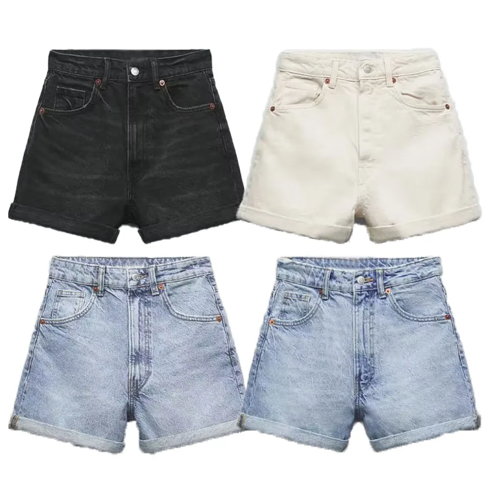 

Summer new fashion women's retro trend all-match high waist loose and comfortable version denim casual shorts