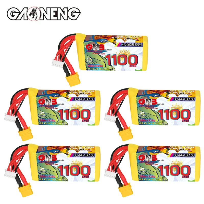 GNB 4S 15.2V Lipo Battery 1100mAh 160C/320C With XT60 Plug for FPV Airplane Helicopter Drone Quadcopter RC Parts 15.2V Battery