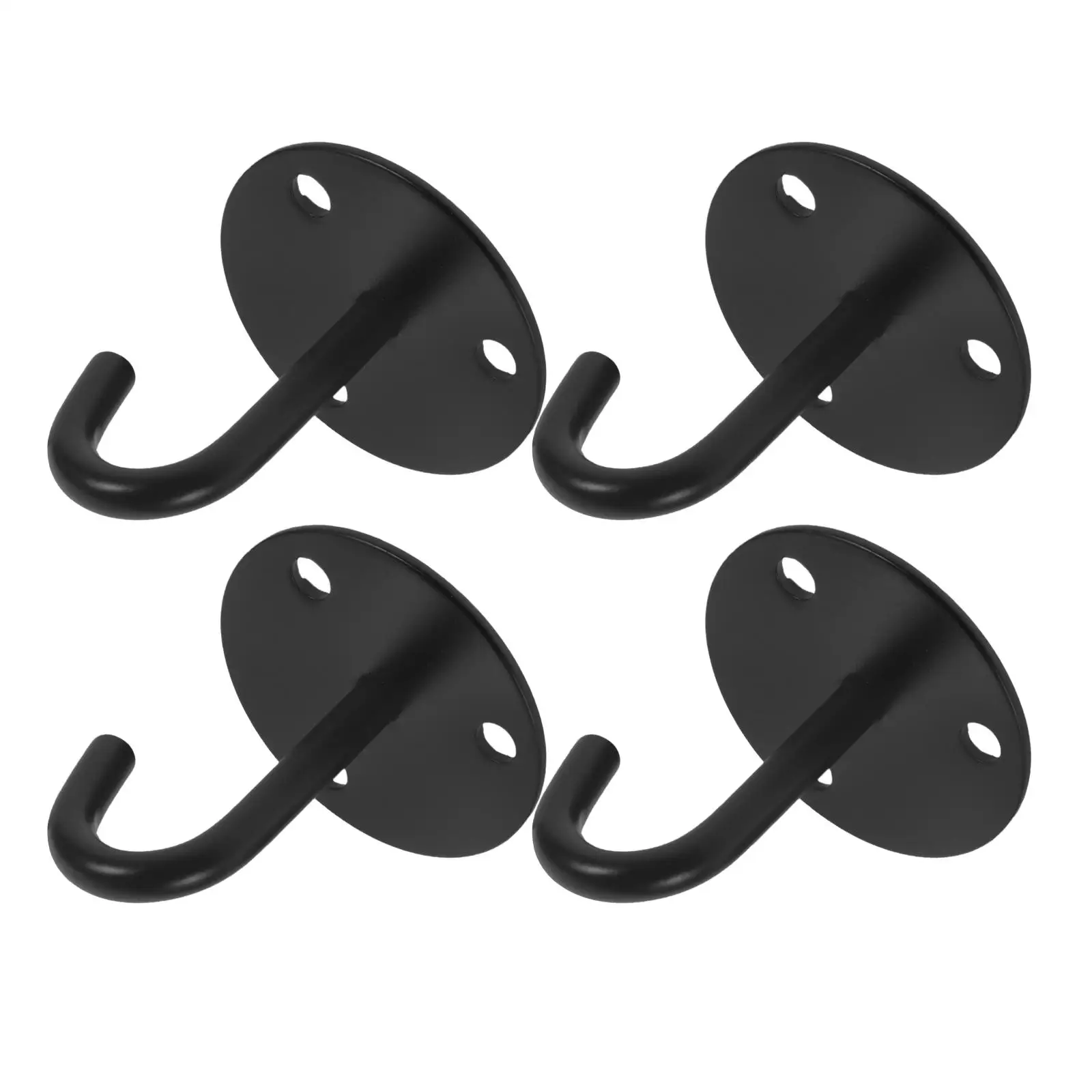 4pcs Stainless Buckle Heavy Duty Black Ceiling Ceiling Mounted Hooks Under Shelf Hooks Gym Sandbag Fan Hanging