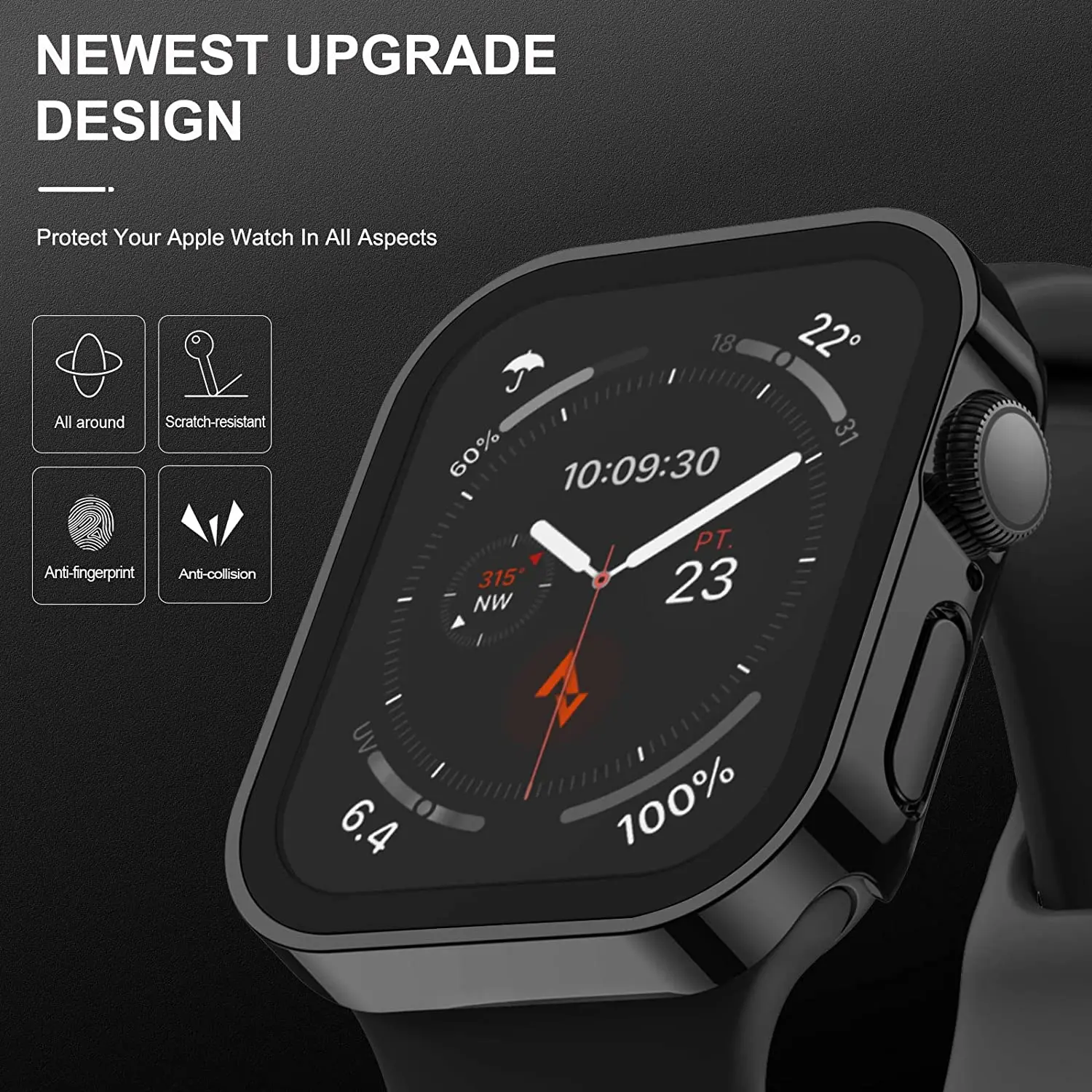 Durable Waterproof Apple Watch Case with Screen Protector and Straight Edge Bumper
