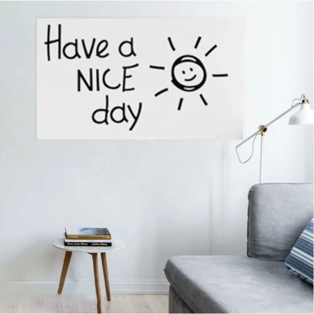 

Removable English Sticker Painting Stain-proof Oil-proof Bedroom Sticker Double-side Visible Green Eco Wall Decals Home Decor