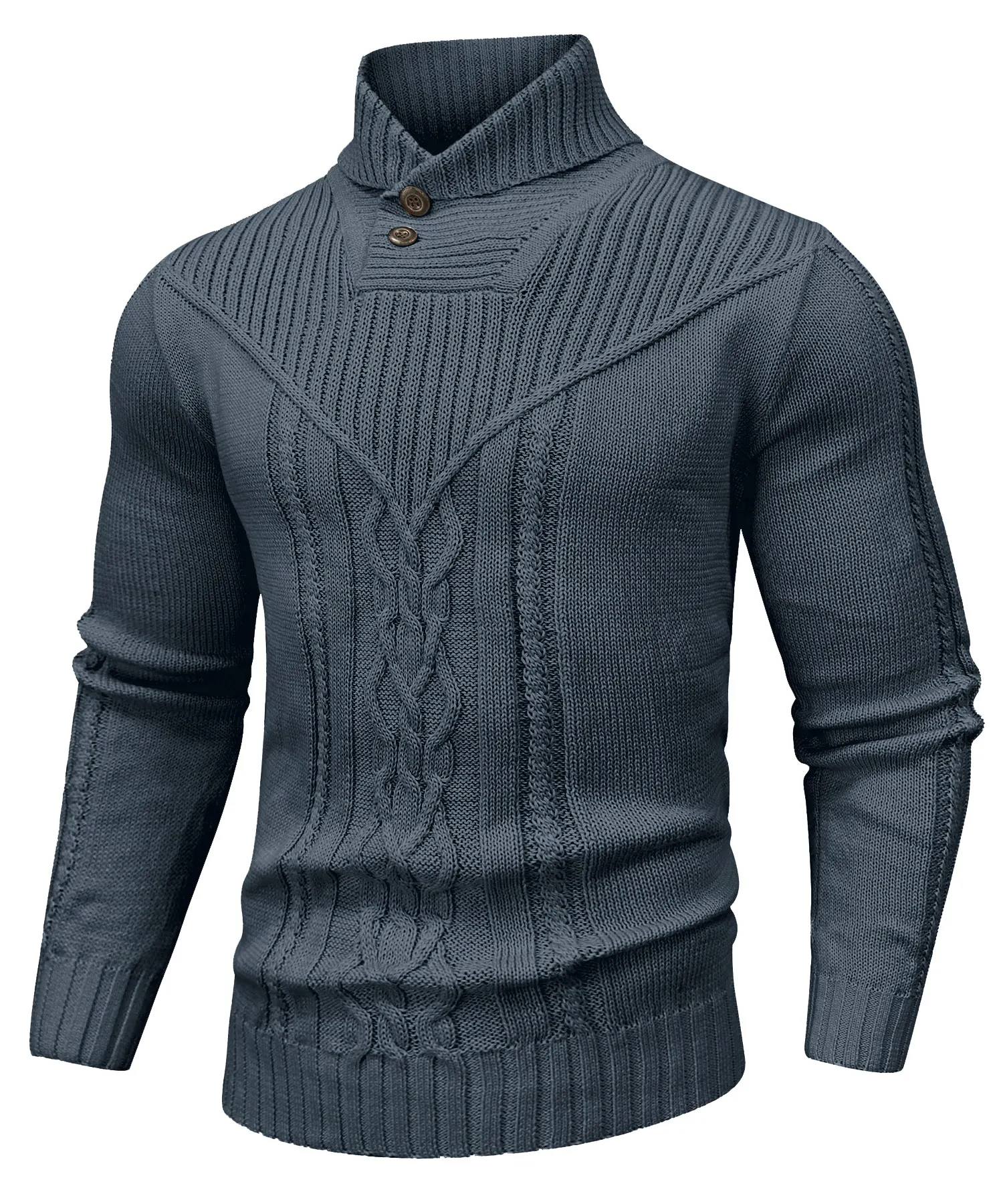 الرجال سترة الشتاء شال طوق البلوز سترة عادية كابل...